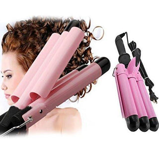 Gadgets d'Eve beauté Rose TRIONDULE™ l'ultime Fer à onduler en 3 tubes - Effet ondulé et frisé